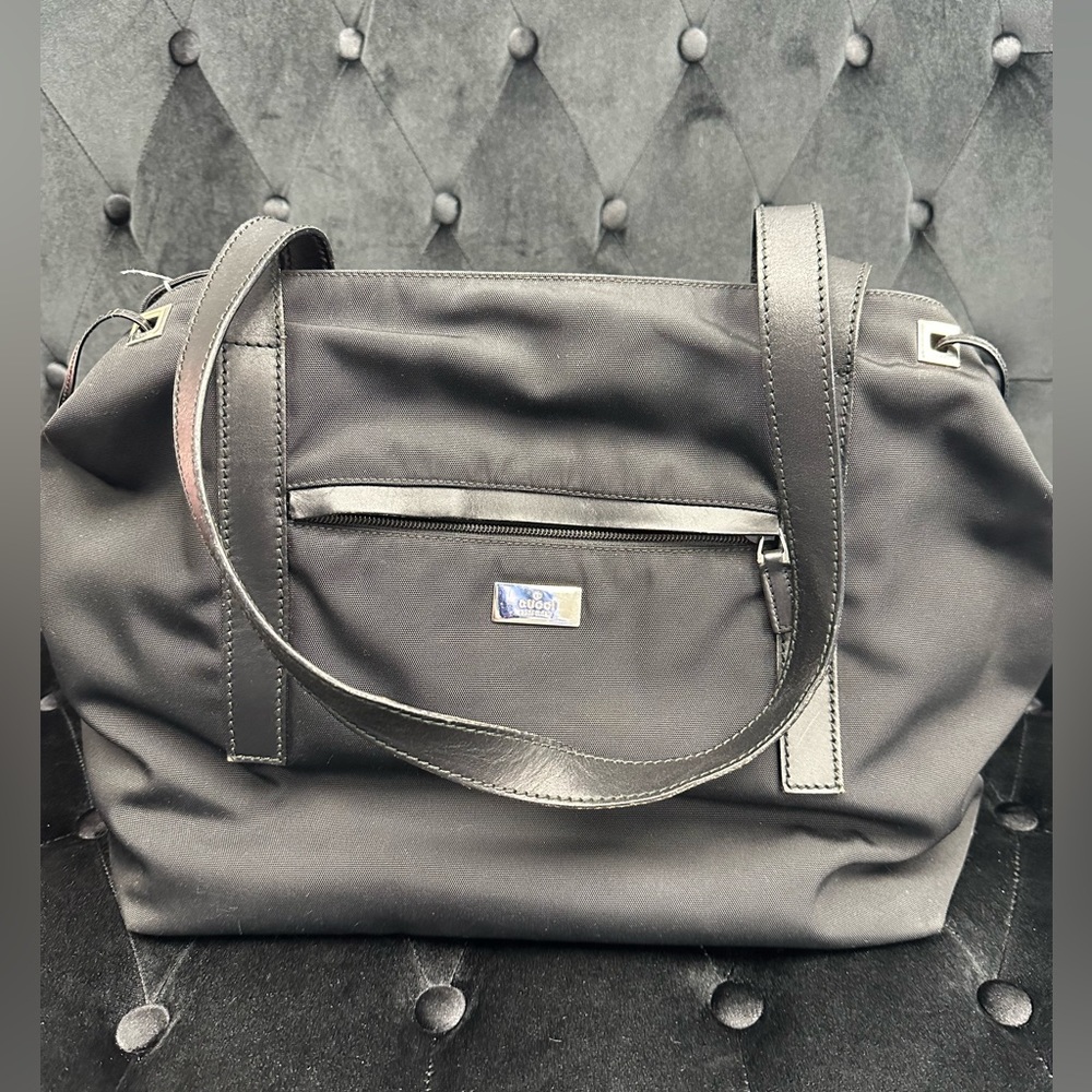 Gucci black canvas tote